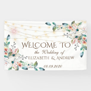 Schicke Blumen-Lichterkette Banner