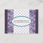 Schicke Blumen- und Tupfen-Visitenkarte Visitenkarte (Rückseite)