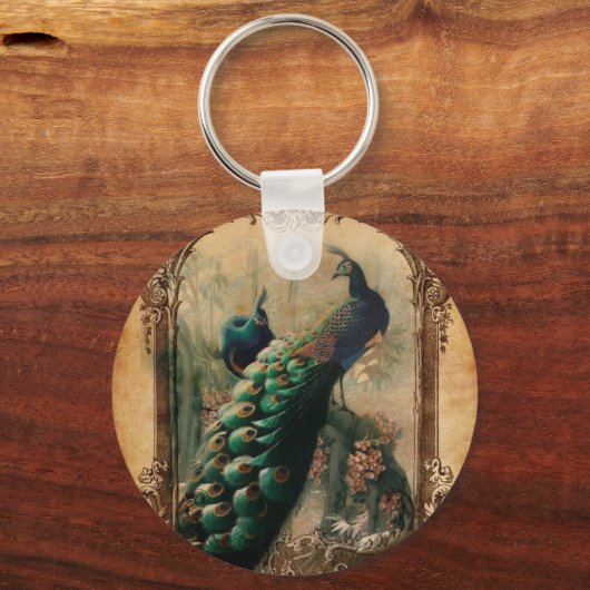 schicke, blumengeschmückte französische Landschaft Schlüsselanhänger (Vorderseite)