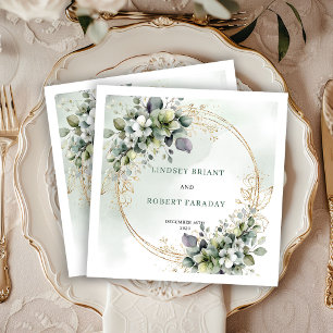 Schicke Bohemian Botanische Hochzeitsservietten Serviette