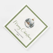 Schicke bohemianische Winterlandschaft Rustikale W Serviette (Ecke)