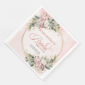 Schicke Boho-Hochzeitsdusche-Servietten in hellros Serviette (Ecke)