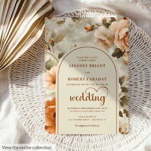 Schicke Boho-Rost-Ivory-Sage-Blumen-Hochzeitseinla Einladung