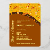 schicke Boho-Summen und eheliches Brautparty Folieneinladung (Vorderseite)