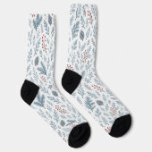 Schicke botanische Stechpalmen-Beeren-Blumenmuster Socken (Rechts)