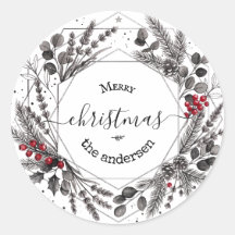 Schicke botanische Weihnachtsgirlande Familienname