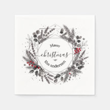 Schicke botanische Weihnachtsgirlande Familienname
