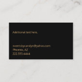 Schicke Bratenfett-GoldVisitenkarte Visitenkarte (Rückseite)