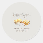 Schicke Brötchen und Butter Junggesellinnenabschie Runder Aufkleber (Vorderseite)