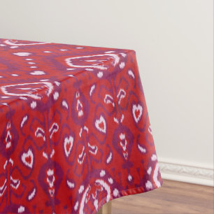 Schicke bunte rot-lila ikat-Stammesmuster Tischdecke