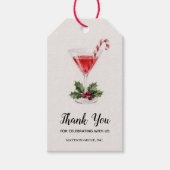 Schicke Candy Cane Martini Weihnachtsgeschenk Geschenkanhänger (Vorderseite)