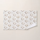 Schicke Creme-Grau-Herzen-Ornamente   Badhandtuch Set (Handtuch)