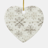 Schicke Creme-Grau-Herzen-Ornamente Keramik Ornament (Hinten)