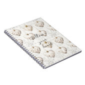 Schicke Creme-Grau-Herzen-Ornamente Notizblock (Rechte Seite)