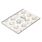 Schicke Creme-Grau-Herzen-Ornamente Notizblock (Linke Seite)