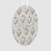 Schicke Creme-Grau-Herzen-Ornamente Ornament (Vorderseite)