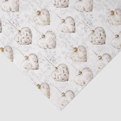 Schicke Creme Graue Herzen Ornamente Hochzeit Seidenpapier (Ausschnitt)