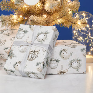 Schicke Creme-Ornamente Weihnachten Geschenkpapier