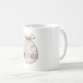 Schicke Creme-Oster-Ei-Schleife Kaffeetasse (VorderseiteRechts)