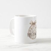 Schicke Creme-Oster-Ei-Schleife Kaffeetasse (Vorderseite Links)