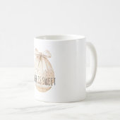 Schicke Creme-Oster-Ei-Schleife Kaffeetasse (VorderseiteRechts)