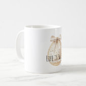 Schicke Creme-Oster-Ei-Schleife Kaffeetasse (Vorderseite Links)