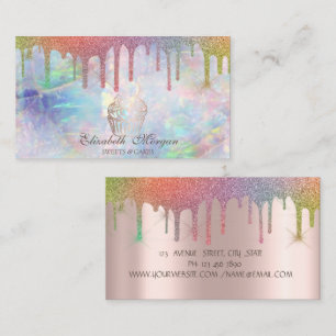 Schicke Cupcake Regenbogen-Tropfen-Bäckerei Opal Visitenkarte