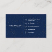 Schicke Diamant Blau Achat Anfangsbuchstabe C Mono Visitenkarte (Rückseite)