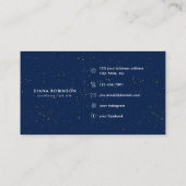 Schicke Diamant Blau Achat Initiale D Buchstabe Mo Visitenkarte (Rückseite)