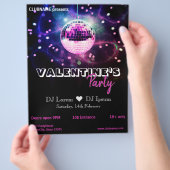 Schicke Disco-Kugel Moderne Valentinstag-Party-Fly Flyer (Hand)