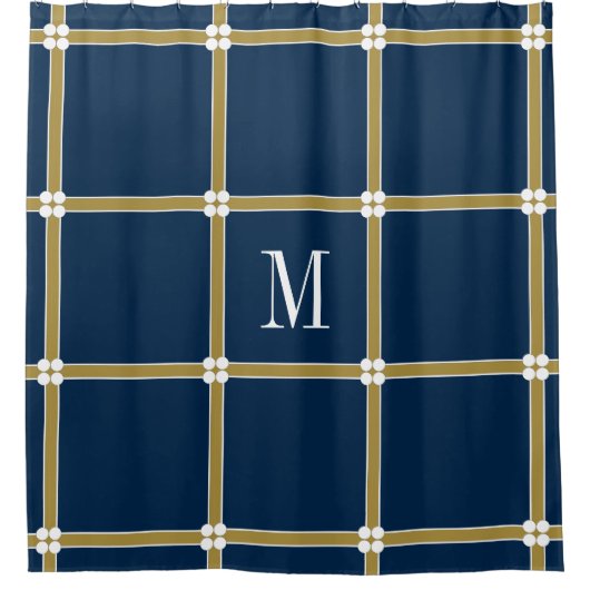 SCHICKE DUSCHE CURTAIN_GOLD/NAVY/WHITE DUSCHVORHANG (Vorderseite)