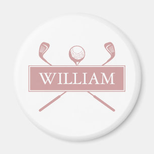 Schicke Dusty Rose personalisierte Namensgolfbälle Magnet