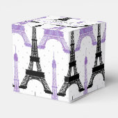 schicke Eiffelturm Lila, Personalisierte Gefälligk Geschenkschachtel (Rückseite)