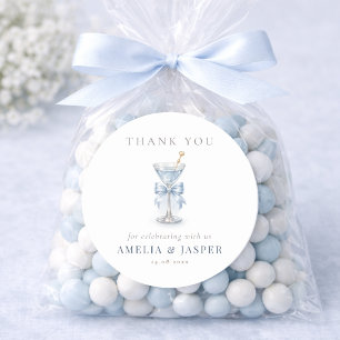 Schicke elegante Martini-Baby-Shower-Party Dankesc Runder Aufkleber