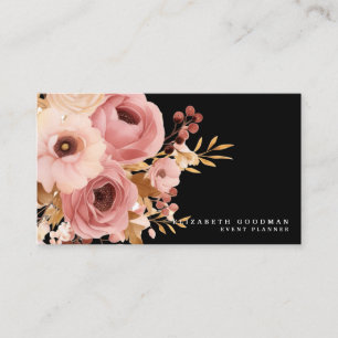 Schicke elegante rosa und schwarze Visitenkarten Visitenkarte
