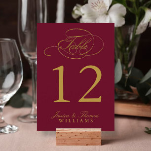 Schicke falsche Goldfolie Hochzeit Tischnummer Kar