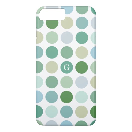 Schicke farbenfrohe grüne Punkte Muster Monogramm Case-Mate iPhone Hülle (Rückseite)