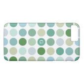 Schicke farbenfrohe grüne Punkte Muster Monogramm Case-Mate iPhone Hülle (Rückseite (Horizontal))