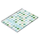 Schicke farbenfrohe grüne Punkte Muster Monogramm Notizblock (Linke Seite)