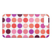 Schicke farbenfrohe Punkte-Muster-Monogramm Case-Mate iPhone Hülle (Rückseite (Horizontal))