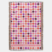 Schicke farbenfrohe Punkte-Muster-Monogramm Decke (Vorderseite Vertikal)