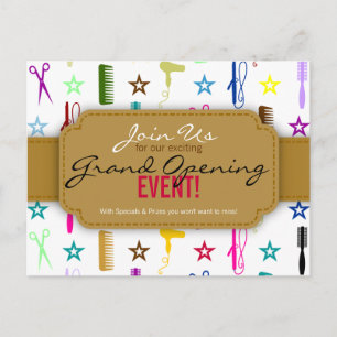 Schicke FarbmehrfarbenFriseursalon-festliche Einladungspostkarte