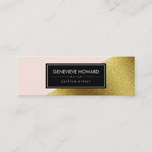 Schicke Faux-Gold- und rosa geometrische Farbblock Mini Visitenkarte