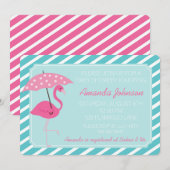 Schicke Flamingo-Babyparty-Einladung Einladung (Vorne/Hinten)