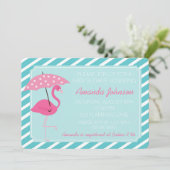 Schicke Flamingo-Babyparty-Einladung Einladung (Stehend Vorderseite)