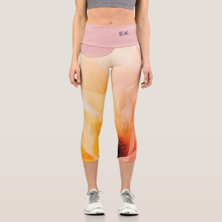 Schicke Floral Aquarell Capri Leggings