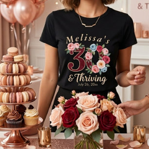 schicke florale 30. Geburtstagsfeier T-Shirt