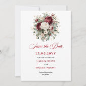 Schicke Florale Blush-Burgunder-Rettet-das-Datum-K Save The Date (Vorderseite)