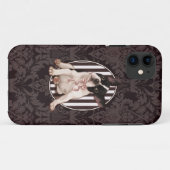 Schicke französische Bulldogge und schwarzer Case-Mate iPhone Hülle (Rückseite (Horizontal))