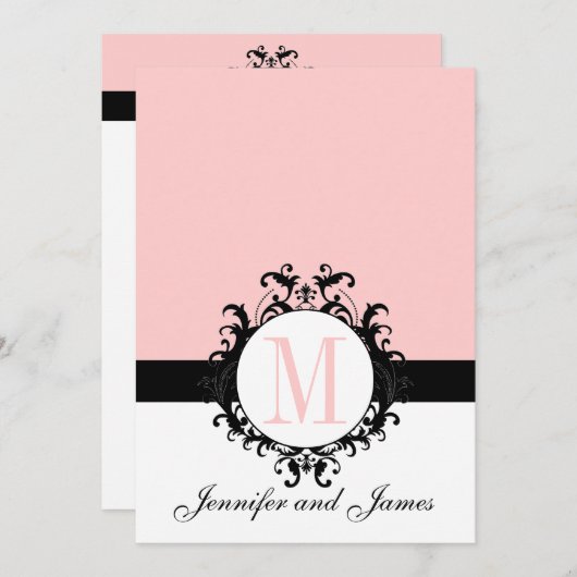 Schicke französische einladung (Vorne/Hinten)